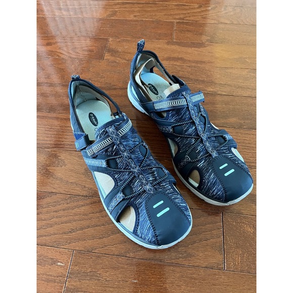 Dr Scholls Sandals Womens 11 M Andrews Fisherman Closed Toe Flats Gray Fabric - Picture 5 of 11